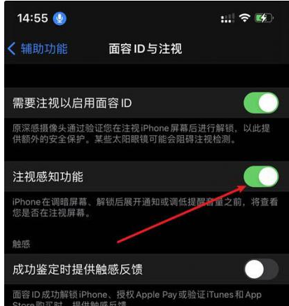 明山苹果14维修网点分享iPhone14注视感知功能有什么用 